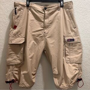 Vintage Bugle Boy Paratrooper Cargo Shorts Khaki Size 40